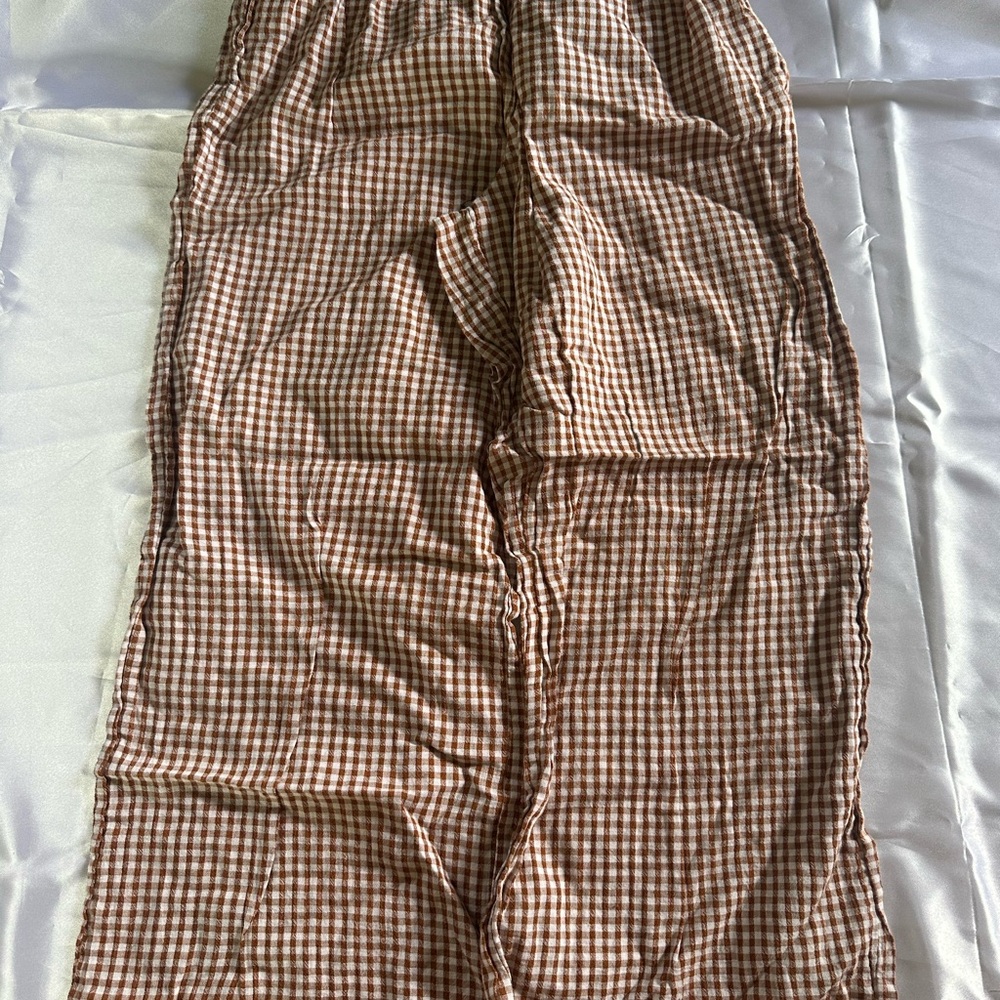 Rhythm Tan and White Checkered Pants